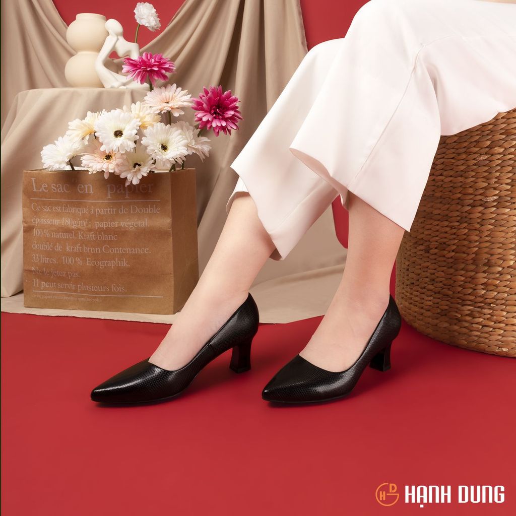 Giày Cao Gót Hạnh Dung Quai Dập Vân HD04846AD