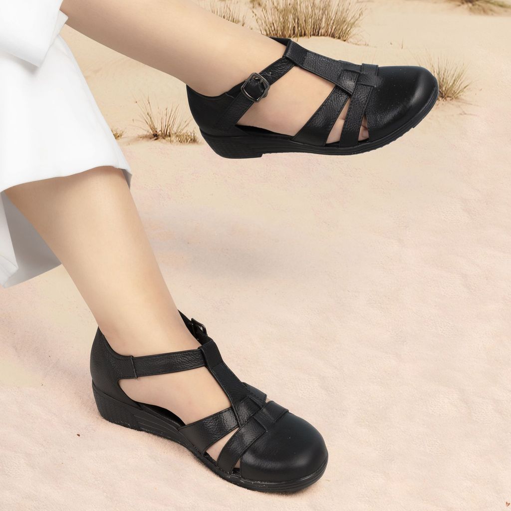 Sandal Xuồng Hạnh Dung Mũi Tròn T-Strap HD04848AD