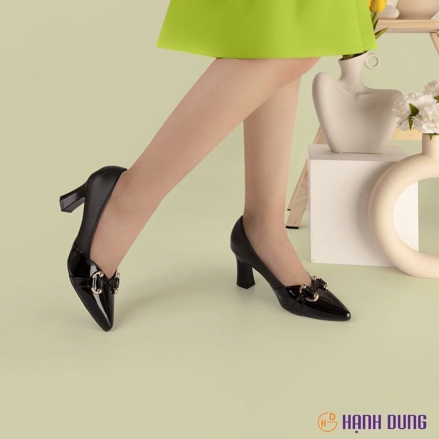 Giày Cao Gót Hạnh Dung Mũi Nhọn Khóa Lắc HD04857AD