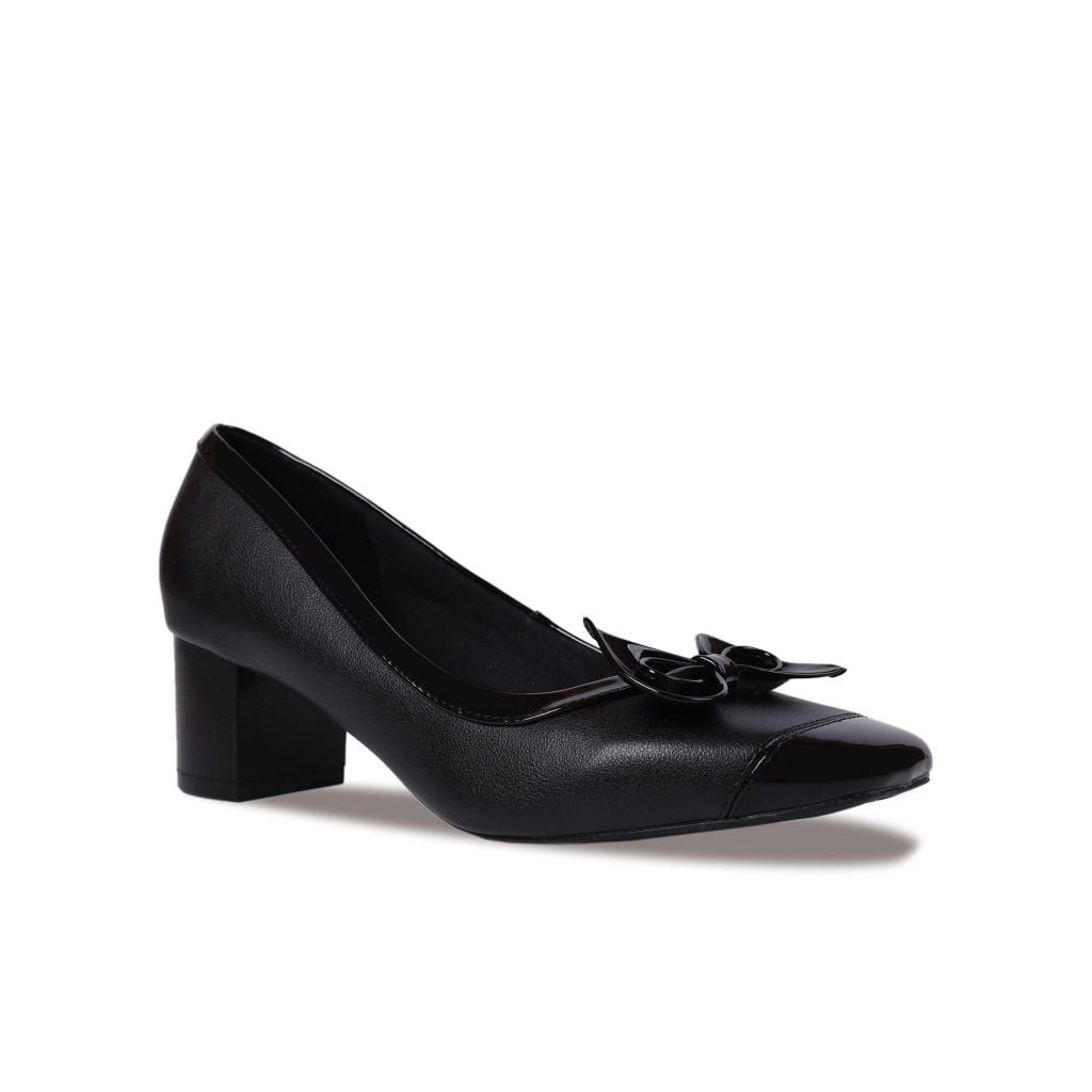 Giày Cao Gót Hạnh Dung Bít Mũi Phối Nơ Xinh Xắn HD04866AD