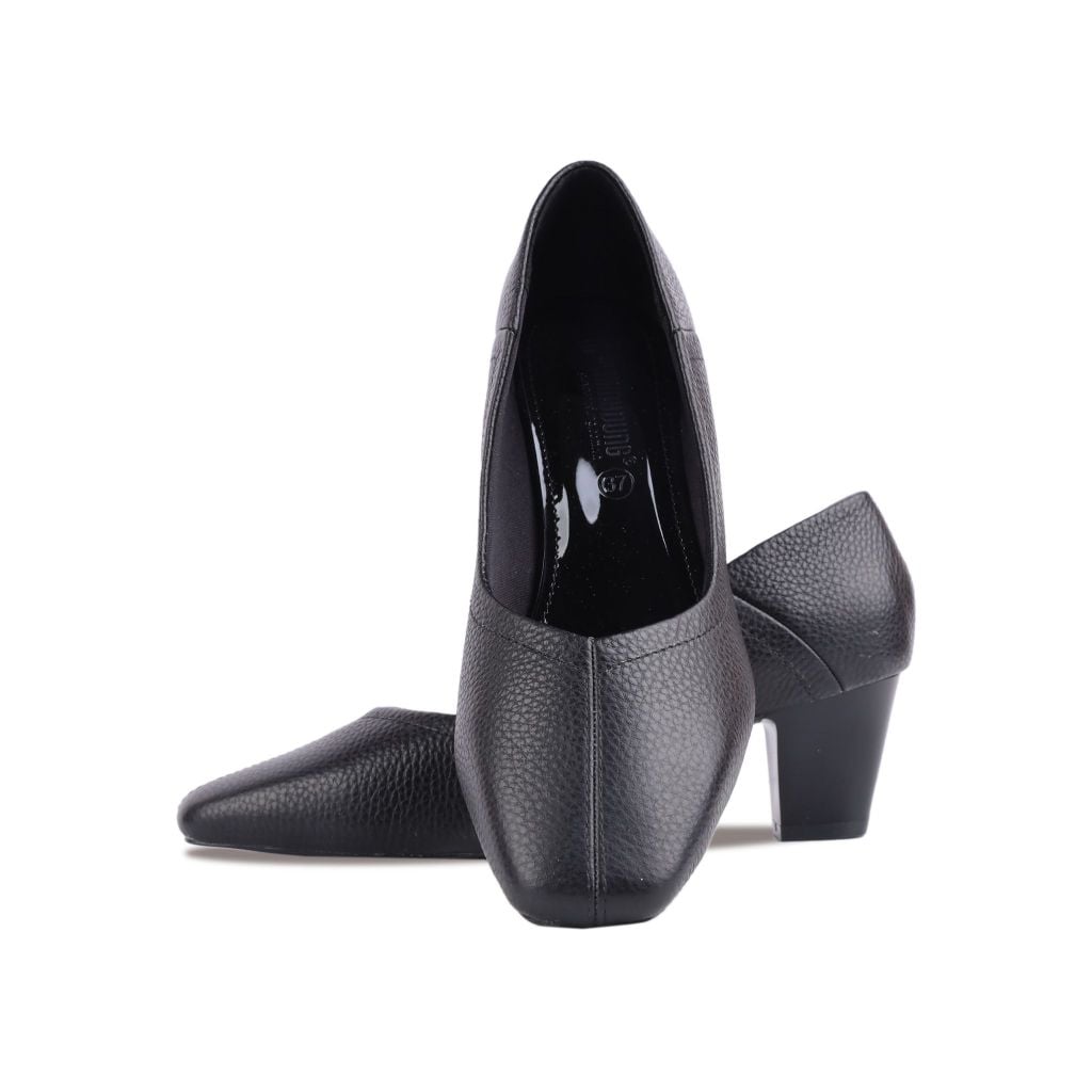 Giày Cao Gót Hạnh Dung Mũi Vuông Chỉ Nổi HD04890AD