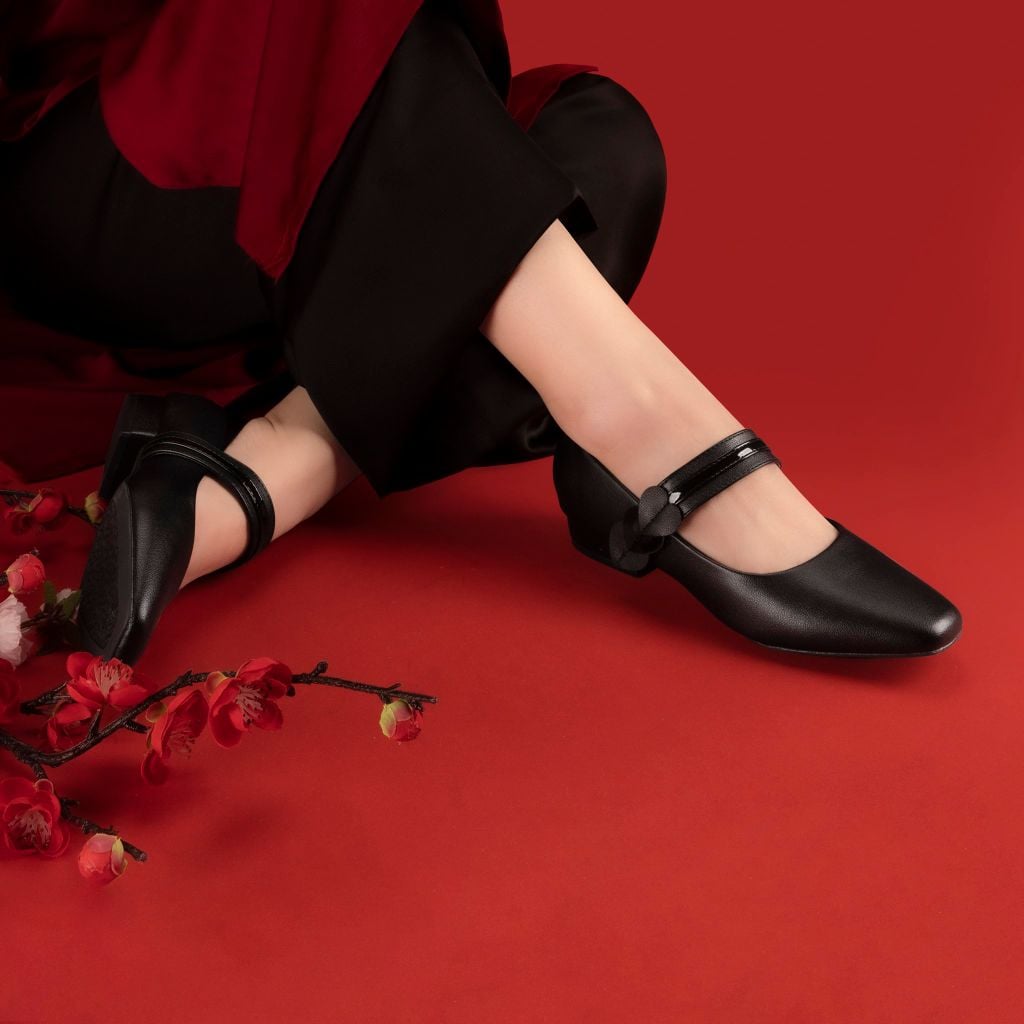 Giày Búp Bê Hạnh Dung Quai Dán Hậu Tim HD04893AD