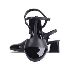Sandal Cao Gót Hạnh Dung Quai T-Strap Mũi Bóng HD04900AD