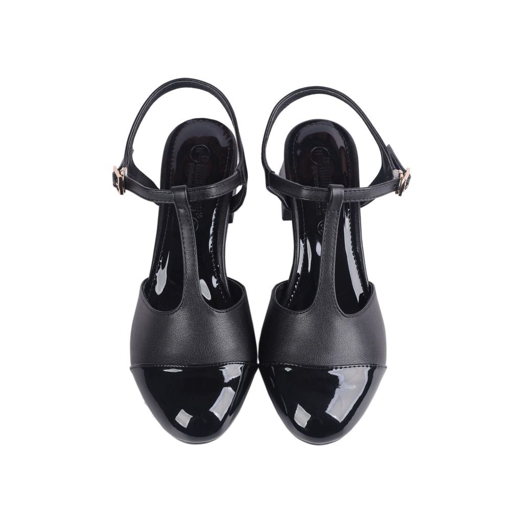 Sandal Cao Gót Hạnh Dung Quai T-Strap Mũi Bóng HD04900AD