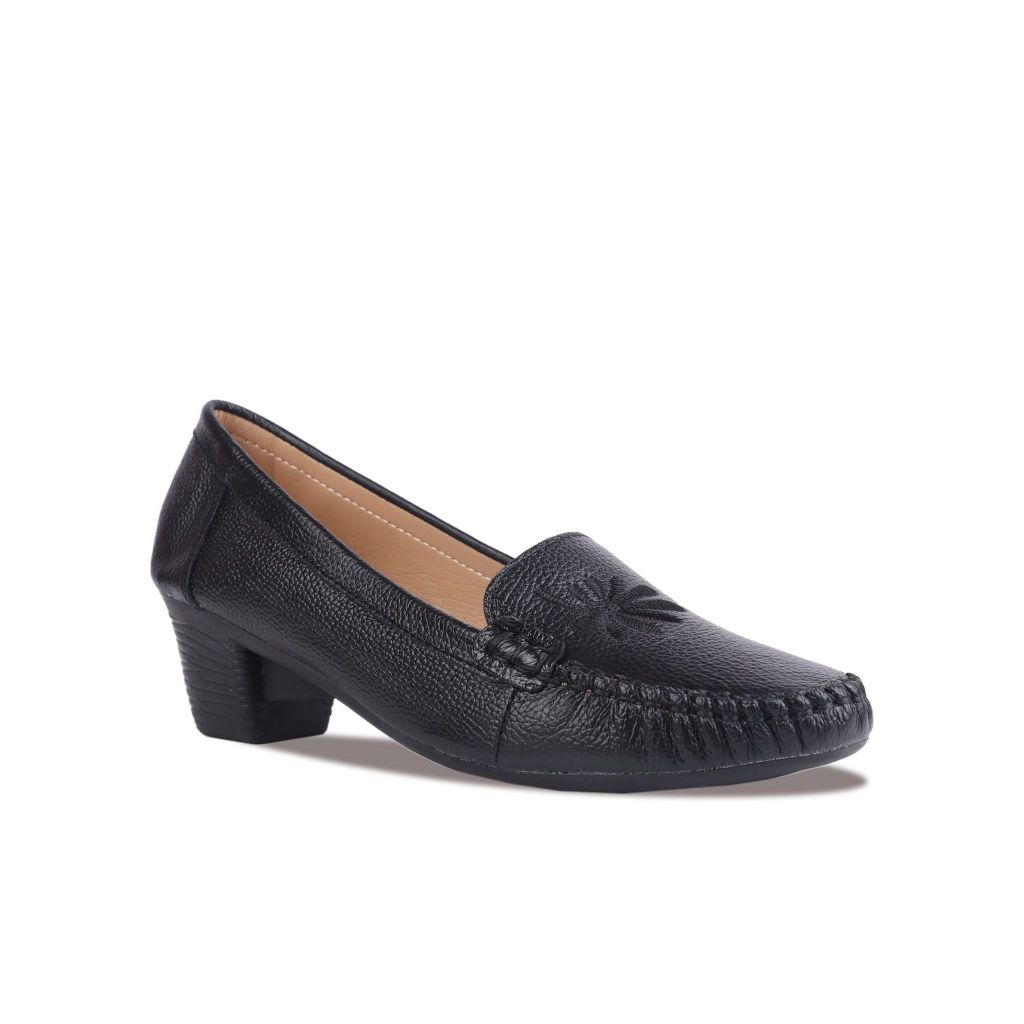 Giày Cao Gót Hạnh Dung Họa Tiết Thêu Lá HD04914AD