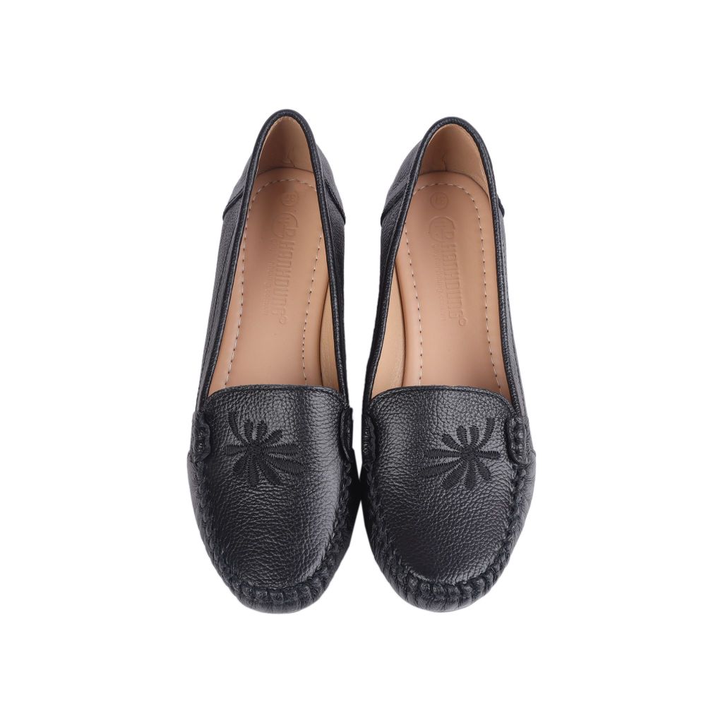 Giày Cao Gót Hạnh Dung Họa Tiết Thêu Lá HD04914AD