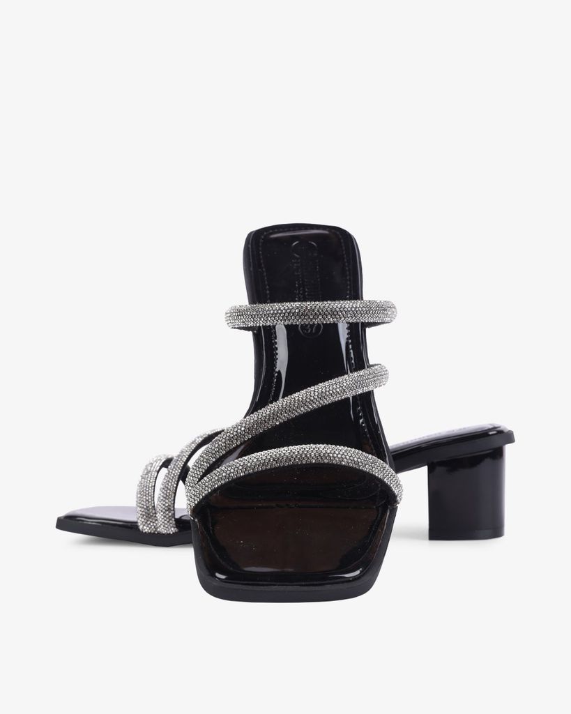 Dép Cao Gót Hạnh Dung Gót Vuông Quai Kim Sa HD04926AD