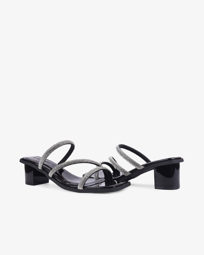 Dép Cao Gót Hạnh Dung Gót Vuông Quai Kim Sa HD04926AD