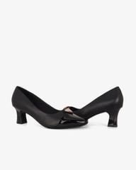 Giày Cao Gót Hạnh Dung Mũi Vuông Phối Si Bóng HD04996AD