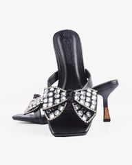 Dép Cao Gót Hạnh Dung Gót Nhọn Nơ Đính Đá HD0904AS