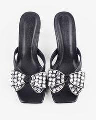 Dép Cao Gót Hạnh Dung Gót Nhọn Nơ Đính Đá HD0904AS