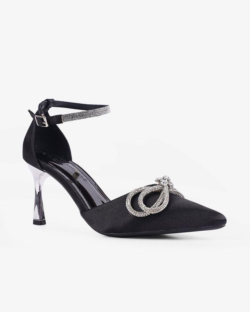 Sandal Cao Gót Hạnh Dung Mũi Nhọn Ánh Nhũ HD0912AS