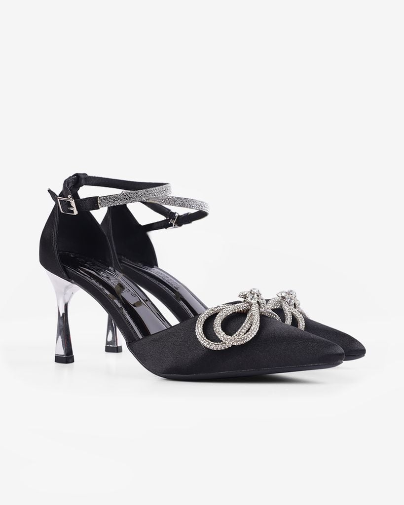 Sandal Cao Gót Hạnh Dung Mũi Nhọn Ánh Nhũ HD0912AS