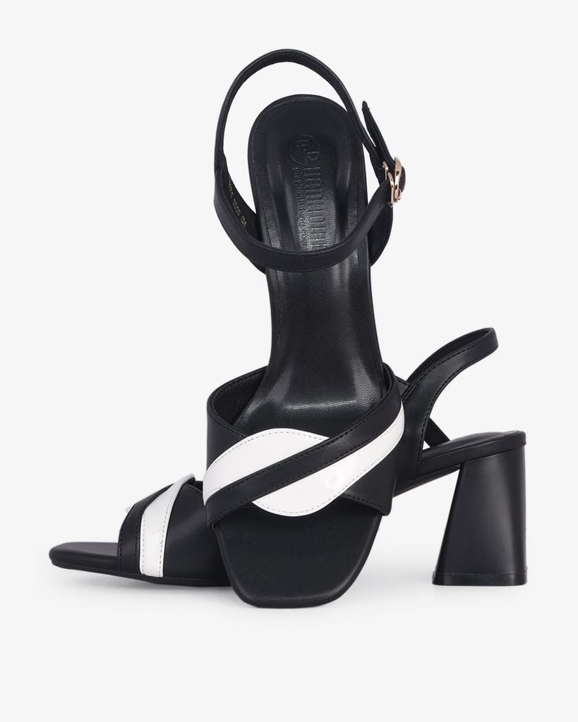 Sandal Cao Gót Hạnh Dung Quai Bản Phối HD1071BN