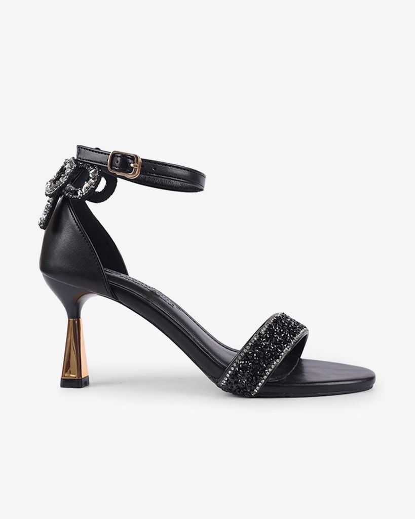 Sandal Cao Gót Hạnh Dung Bít Hậu Nơ Xoàn HD1111AV
