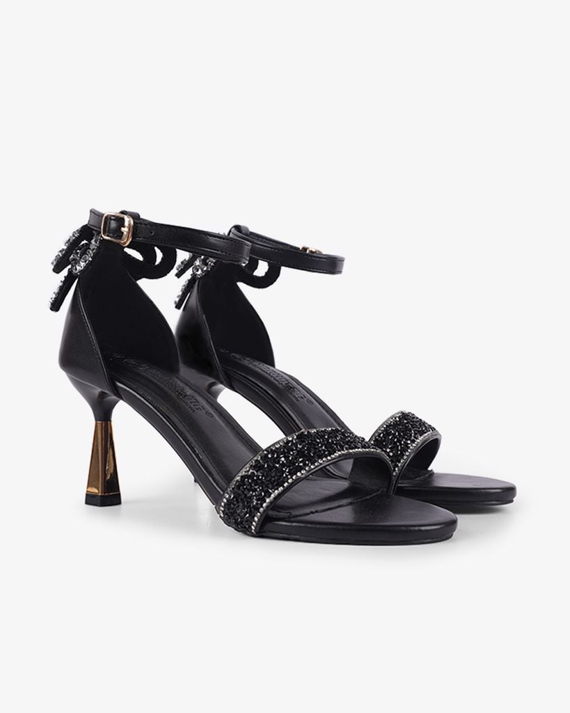 Sandal Cao Gót Hạnh Dung Bít Hậu Nơ Xoàn HD1111AV