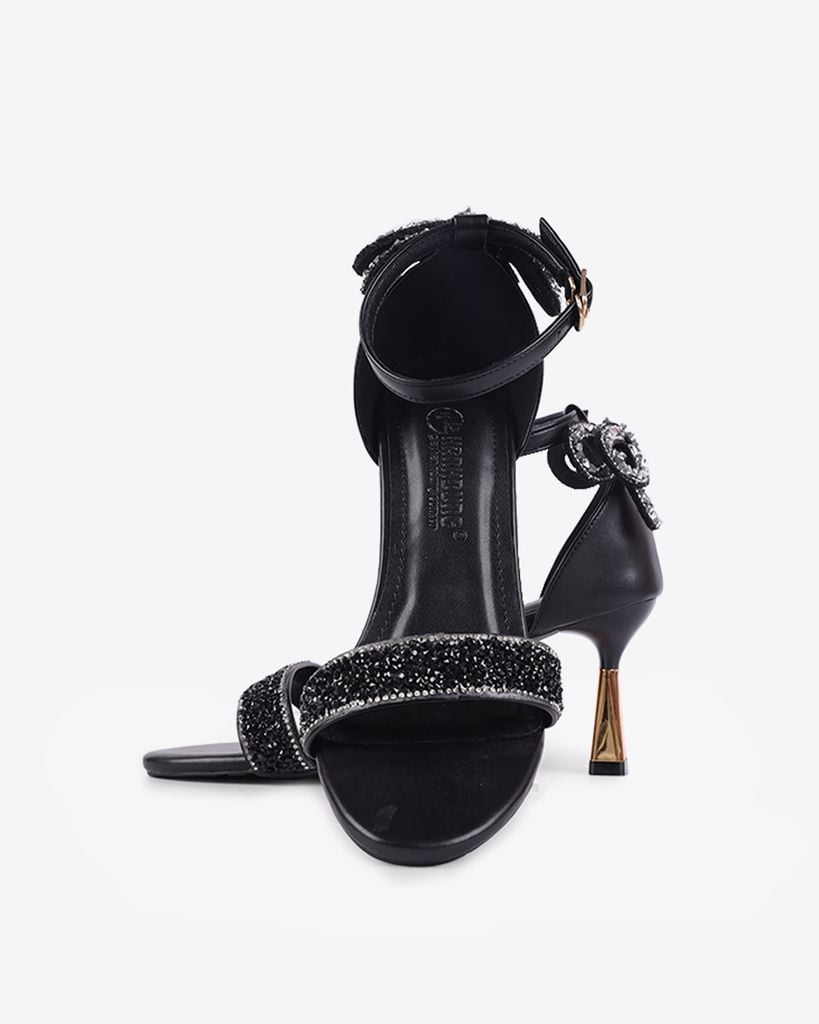 Sandal Cao Gót Hạnh Dung Bít Hậu Nơ Xoàn HD1111AV