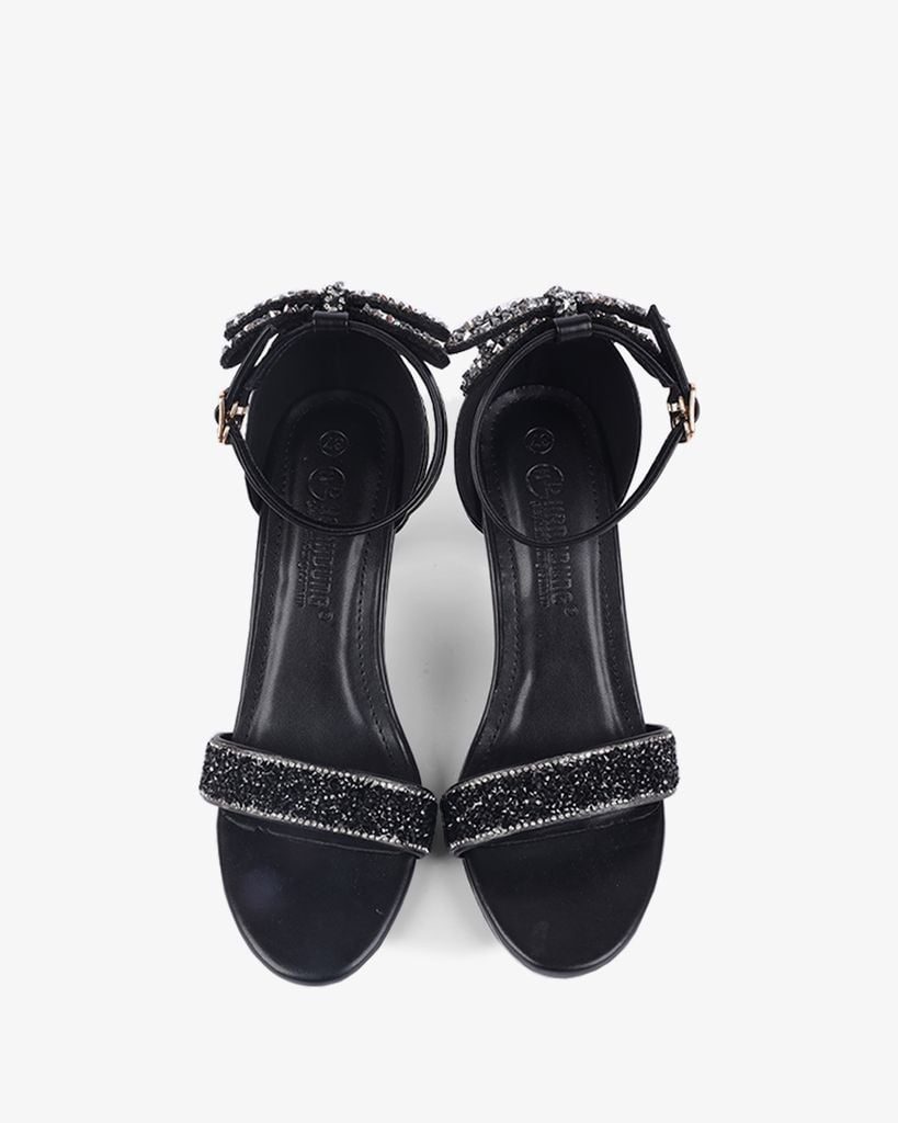 Sandal Cao Gót Hạnh Dung Bít Hậu Nơ Xoàn HD1111AV