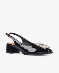 Sandal Cao Gót Hạnh Dung Mũi Vuông Đính Đá HD1112AV