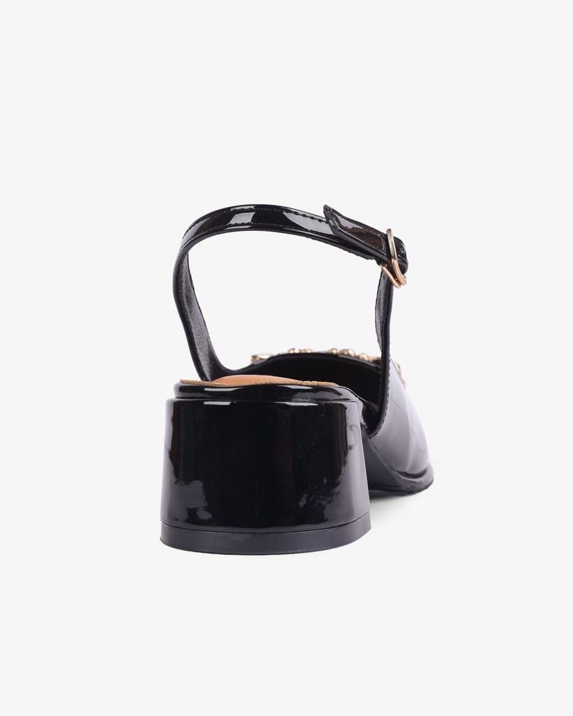 Sandal Cao Gót Hạnh Dung Mũi Vuông Đính Đá HD1112AV