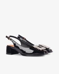 Sandal Cao Gót Hạnh Dung Mũi Vuông Đính Đá HD1112AV