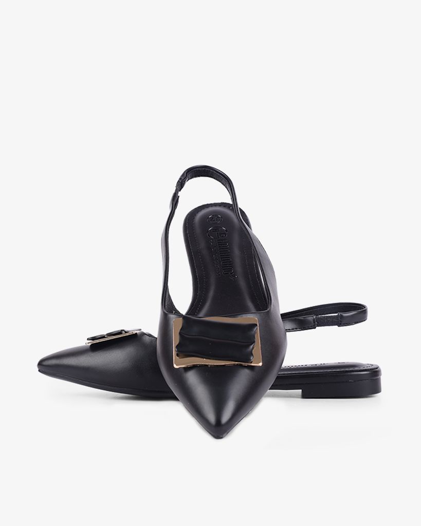 Sandal Xẹp Hạnh Dung Mũi Nhọn Khóa Vuông HD1113AV