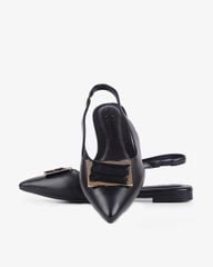 Sandal Xẹp Hạnh Dung Mũi Nhọn Khóa Vuông HD1113AV