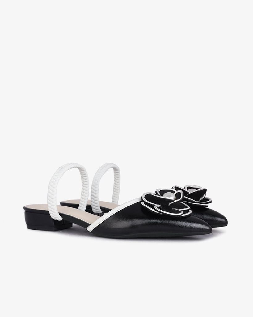 Giày Sandal Hạnh Dung Bít Mũi Hoa Ngọc Trai HD1133AV