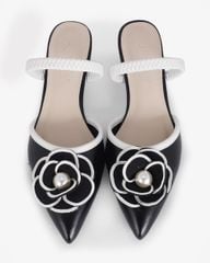 Giày Sandal Hạnh Dung Bít Mũi Hoa Ngọc Trai HD1133AV