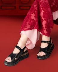 Sandal Đế Xuồng Hạnh Dung Quai Chéo Liền Hậu HD1149AV