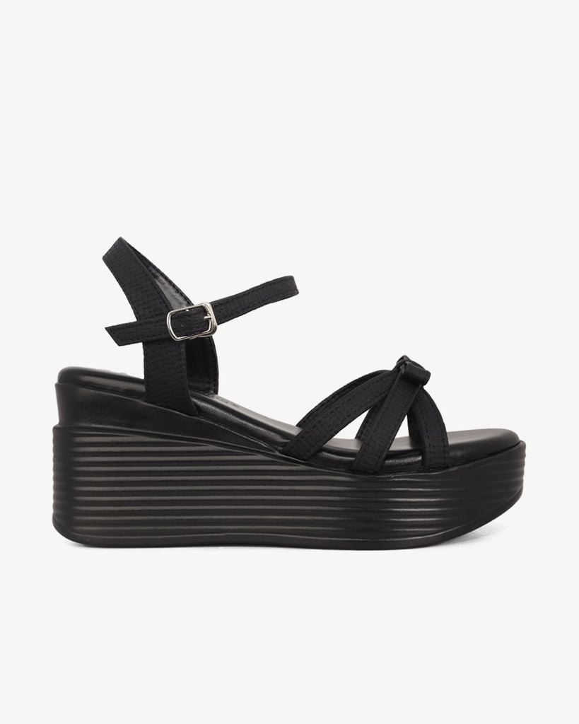 Sandal Đế Xuồng Hạnh Dung Quai Nơ Họa Tiết Vân HD1166AV
