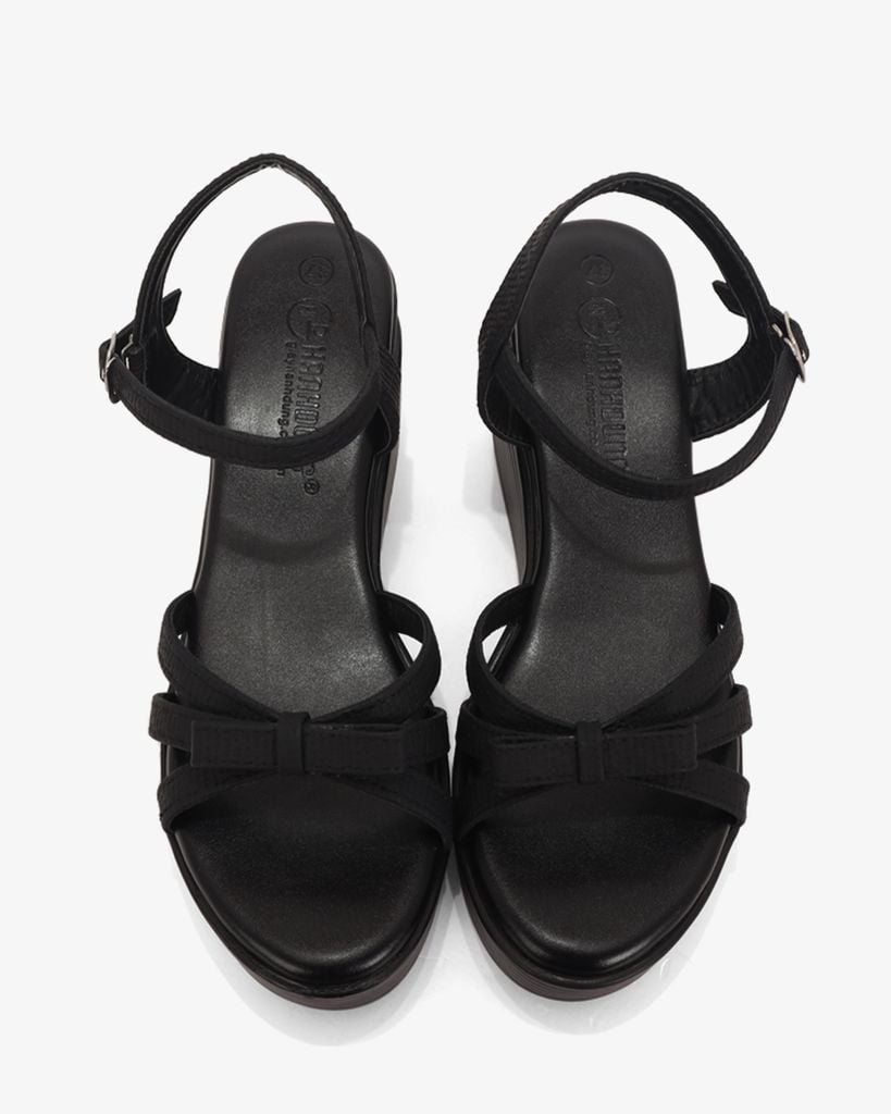 Sandal Đế Xuồng Hạnh Dung Quai Nơ Họa Tiết Vân HD1166AV