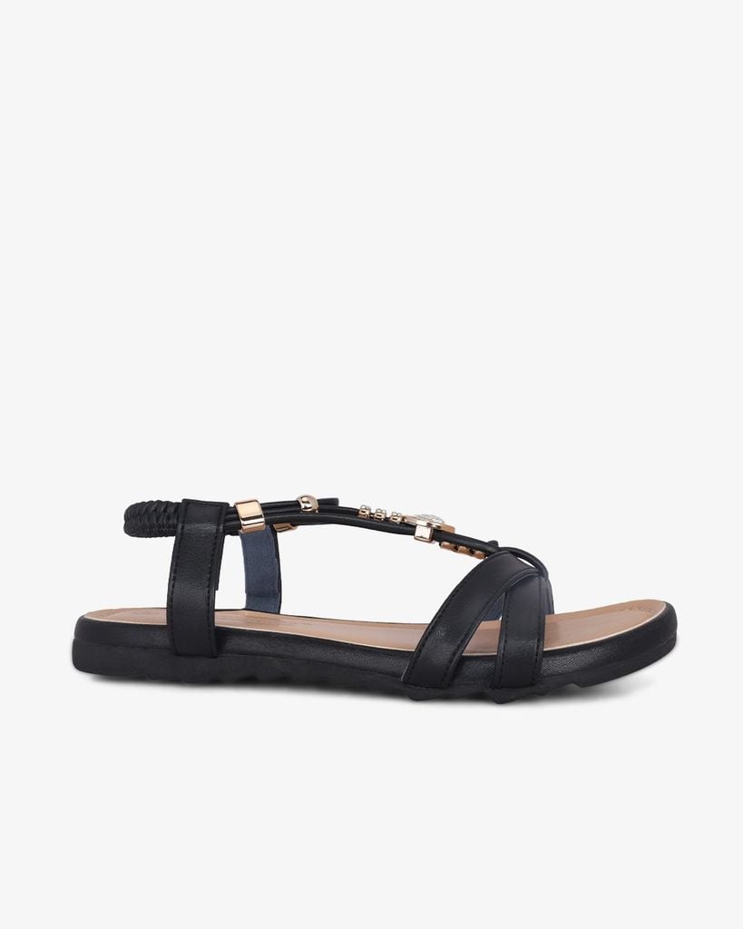 Sandal Xẹp Hạnh Dung Quai Chữ T Phối Đá Sang Trọng HD1177AV