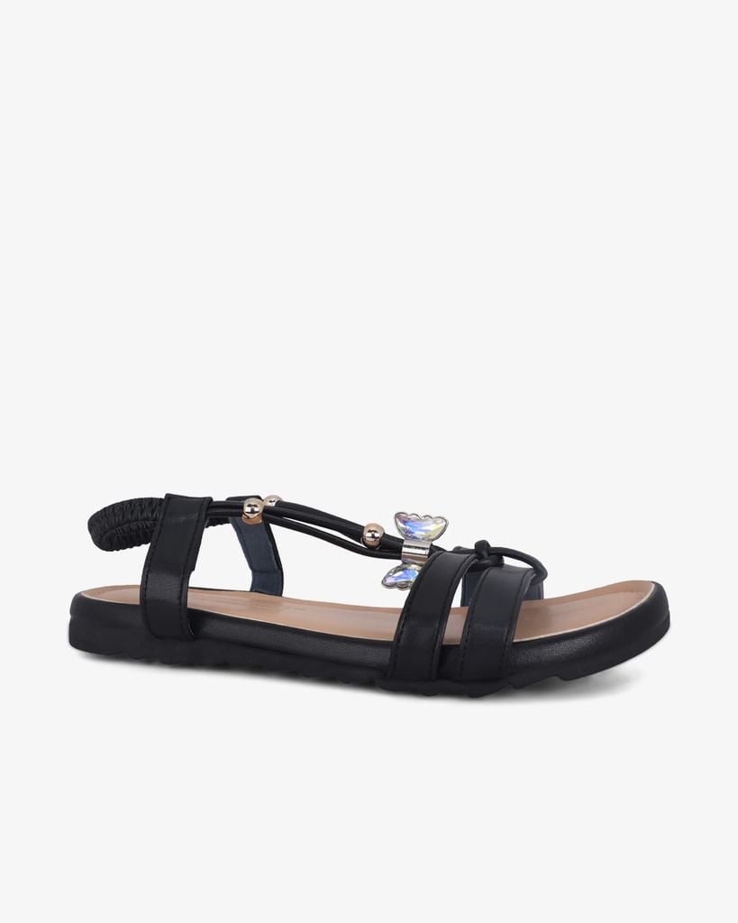 Sandal Xẹp Hạnh Dung Quai Chữ T Đính Bướm Pha Lê HD1178AV