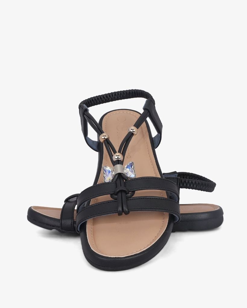 Sandal Xẹp Hạnh Dung Quai Chữ T Đính Bướm Pha Lê HD1178AV