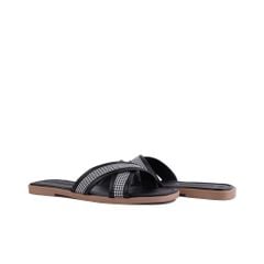 Dép Xẹp Hạnh Dung Quai Chéo Caro HD12216AM