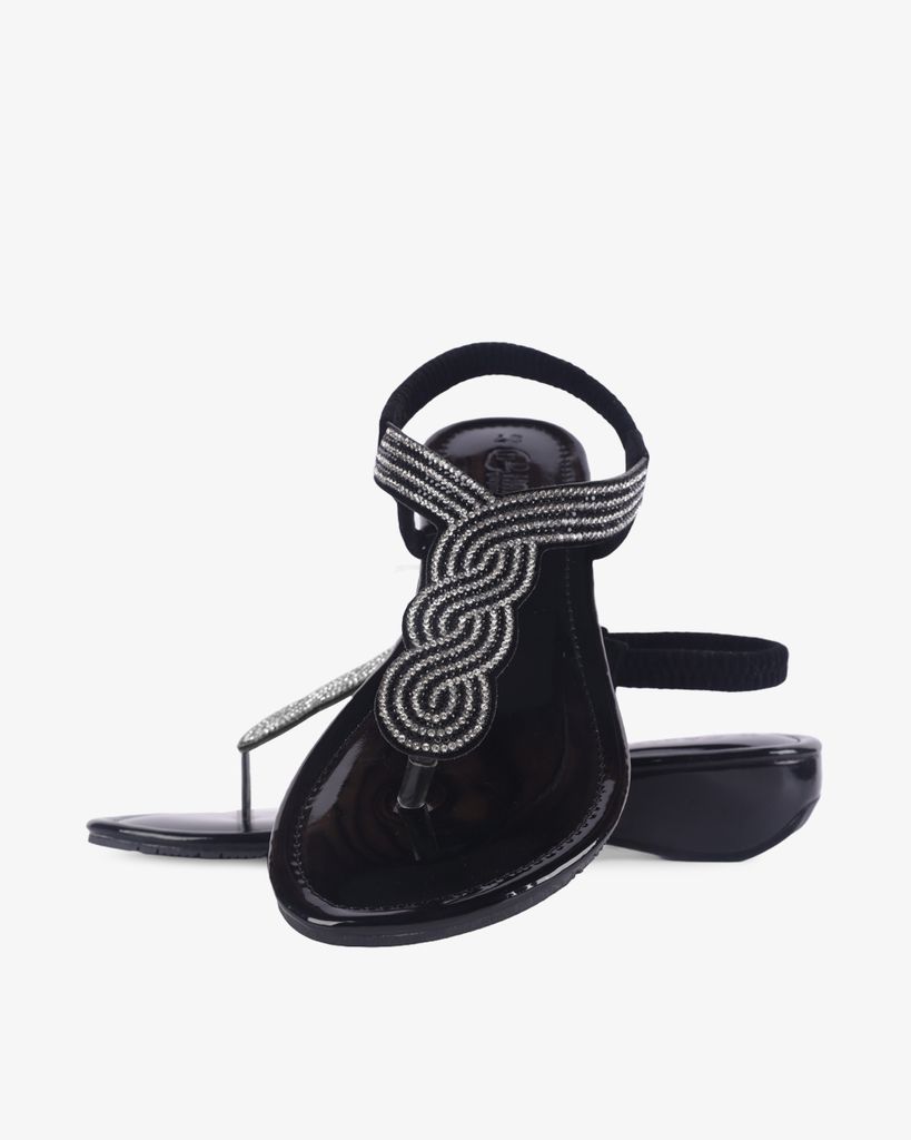 Sandal Xẹp Hạnh Dung Kẹp Xoàn Xoắn HD12251AM