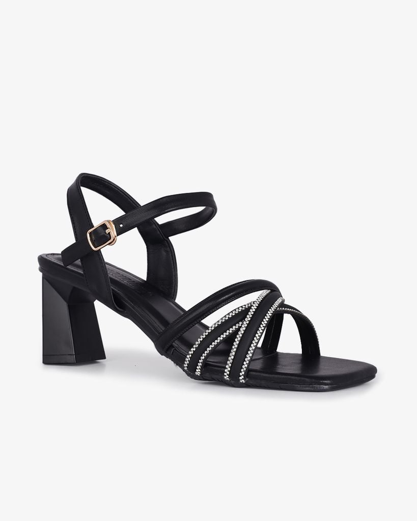 Sandal Cao Gót Hạnh Dung Quai Mảnh Đan Chéo HD12274AM