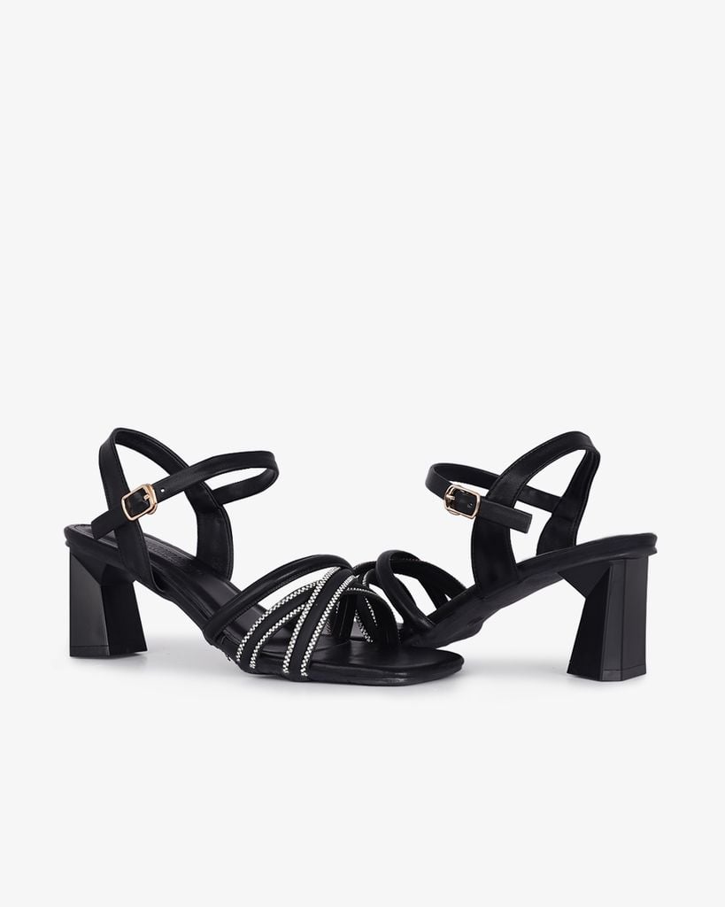 Sandal Cao Gót Hạnh Dung Quai Mảnh Đan Chéo HD12274AM