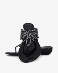 Dép Đế Xuồng Hạnh Dung Kẹp Xỏ Ngón Khóa Pha Lê HD12279AM