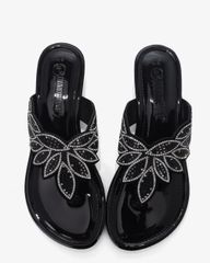 Dép Đế Xuồng Hạnh Dung Kẹp Xỏ Ngón Khóa Pha Lê HD12279AM