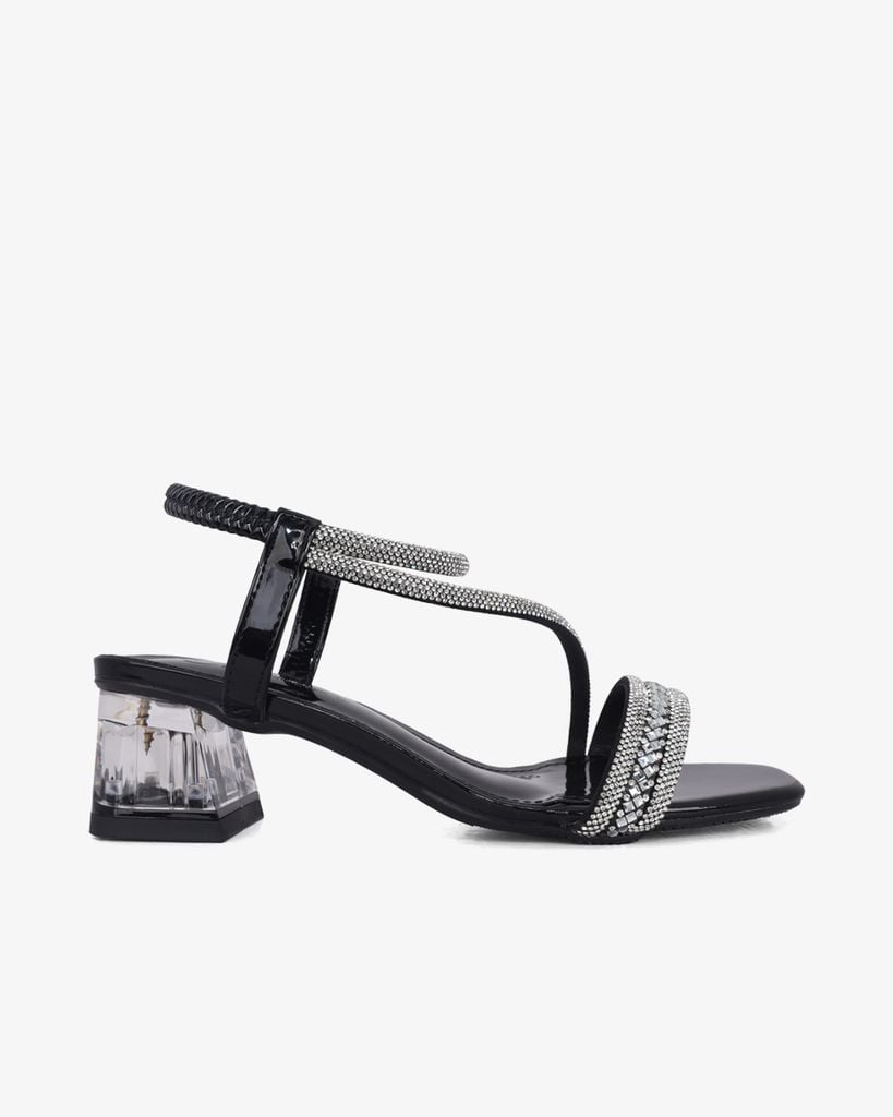 Sandal Cao Gót Hạnh Dung Đính Đá Nhiều Quai Chéo HD12282AM