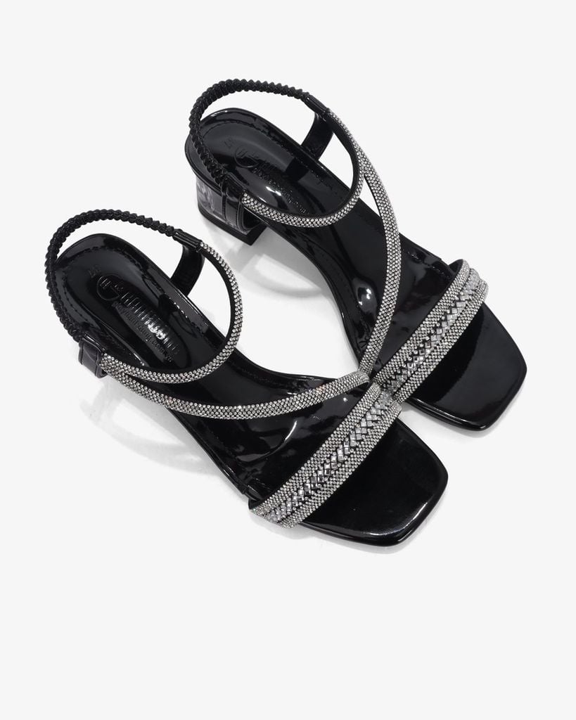Sandal Cao Gót Hạnh Dung Đính Đá Nhiều Quai Chéo HD12282AM