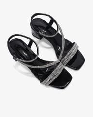 Sandal Cao Gót Hạnh Dung Đính Đá Nhiều Quai Chéo HD12282AM