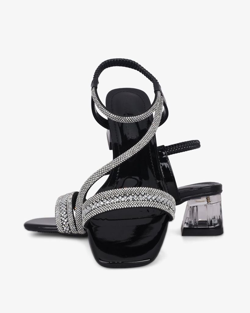 Sandal Cao Gót Hạnh Dung Đính Đá Nhiều Quai Chéo HD12282AM