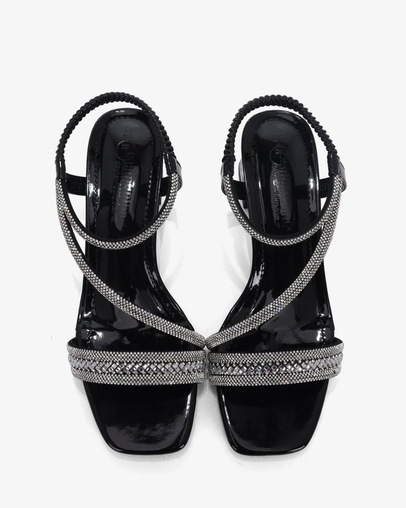Sandal Cao Gót Hạnh Dung Đính Đá Nhiều Quai Chéo HD12282AM