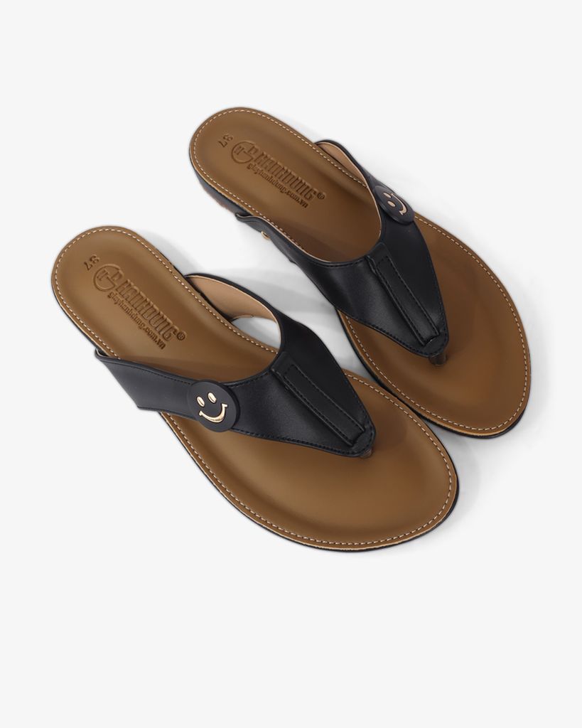 Dép Xẹp Hạnh Dung Kẹp Khóa Mặt Cười HD12283AM