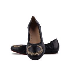 Giày Búp Bê Hạnh Dung Thêu Nguyệt Quế HD2221AX