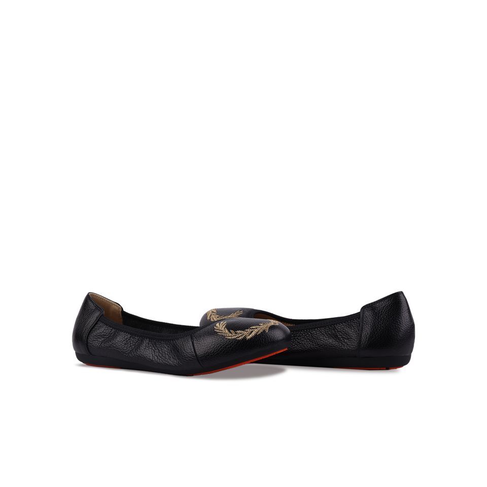 Giày Búp Bê Hạnh Dung Thêu Nguyệt Quế HD2221AX