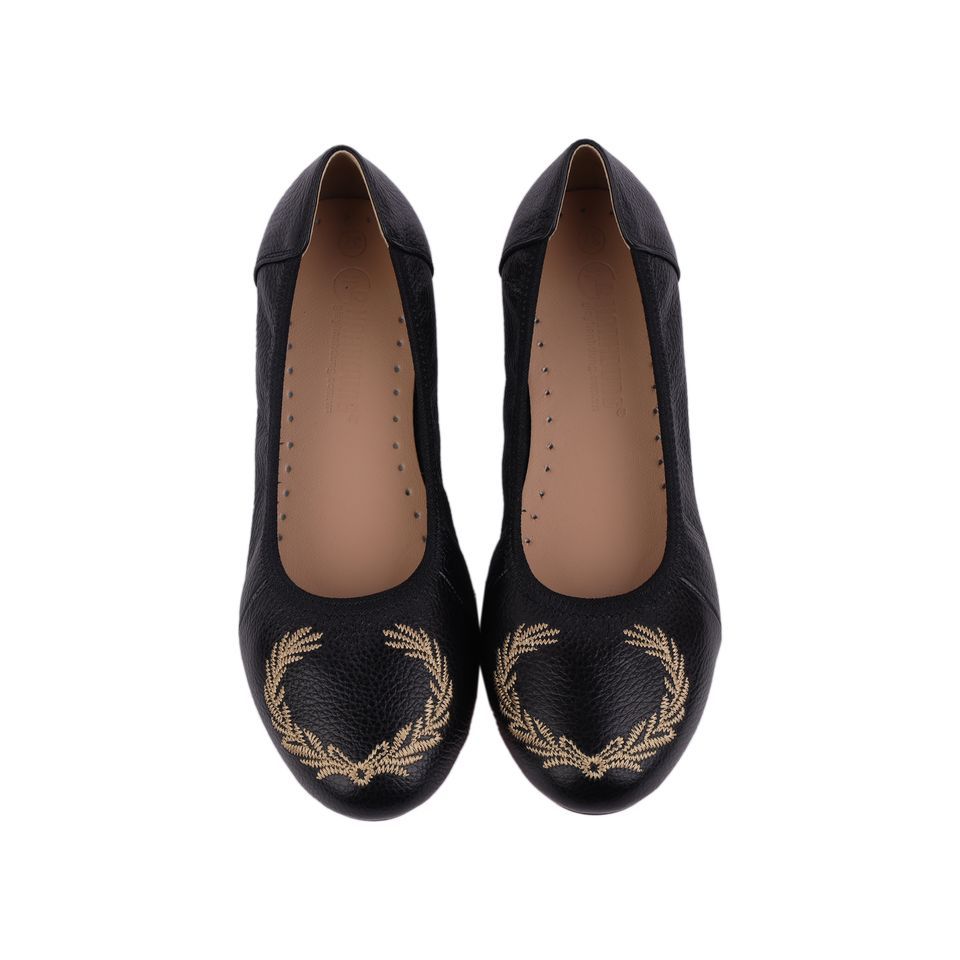 Giày Búp Bê Hạnh Dung Thêu Nguyệt Quế HD2221AX